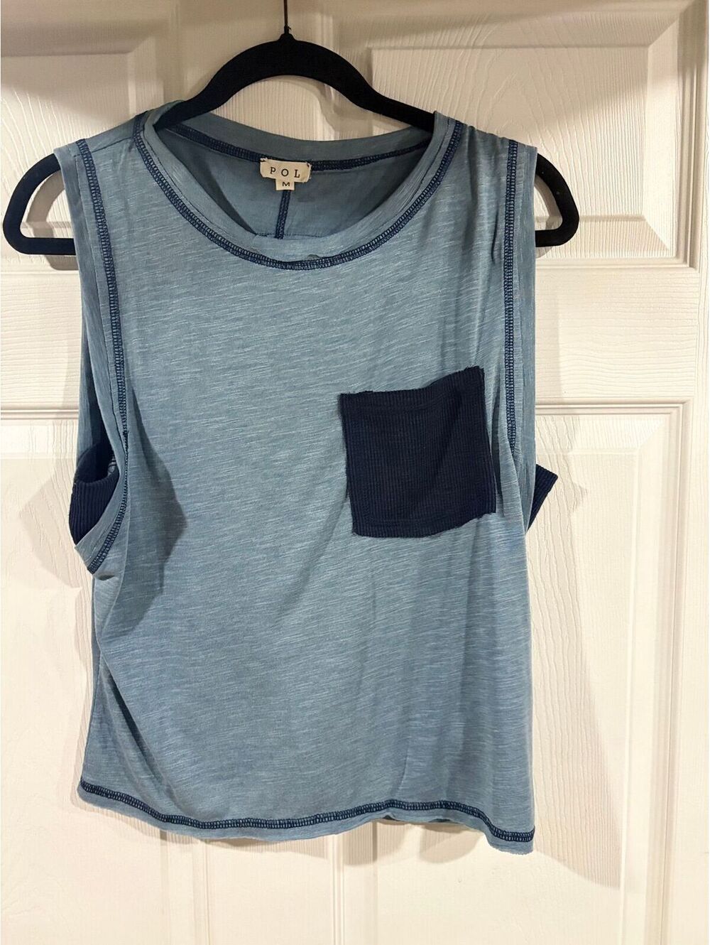 #188 POL blue tank top